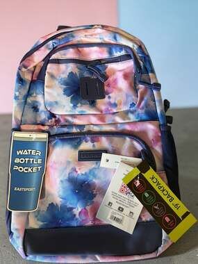 Eastsport 19" Eclipse Core Backpack Soft Floral Print with Padded Laptop Sleeve